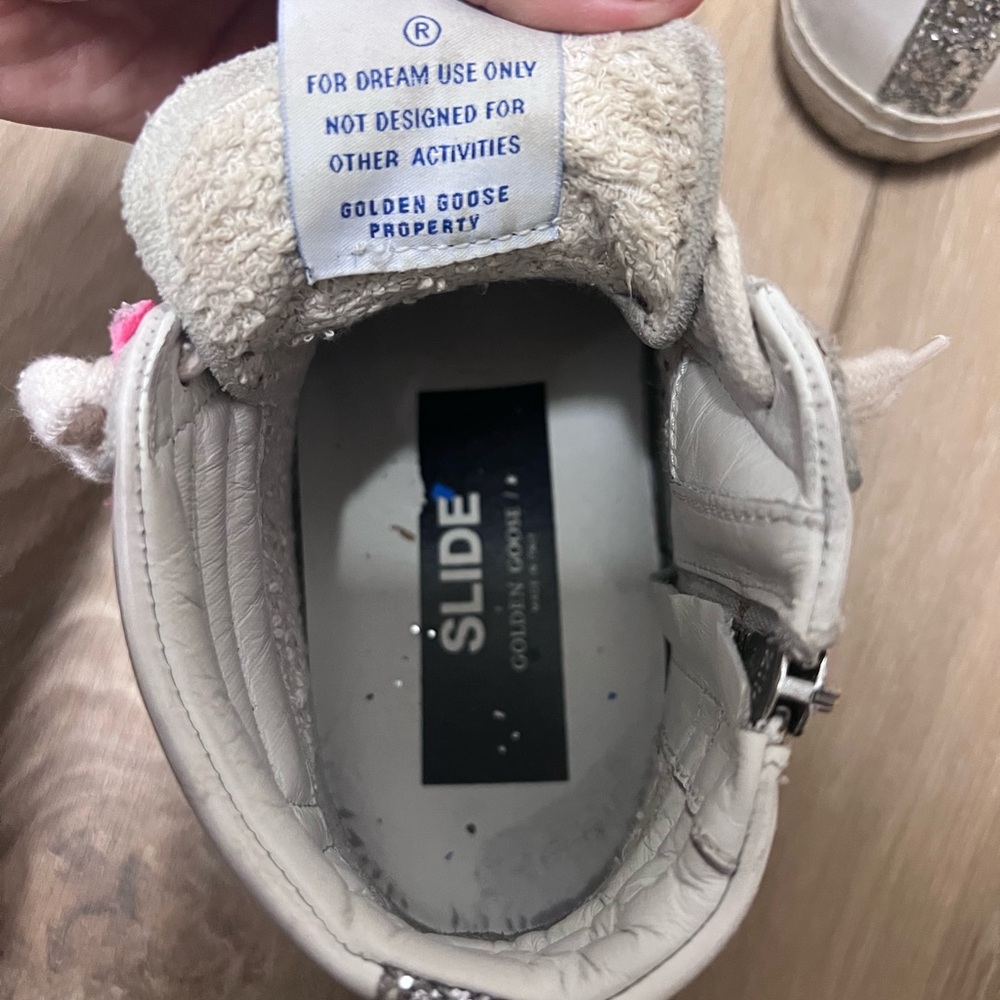 Golden Goose White and Pink Vintage High-Top Sneakers - Picture 3 of 10